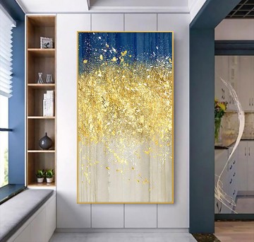 Abstract and Decorative Painting - blue Gold 01 wall decor